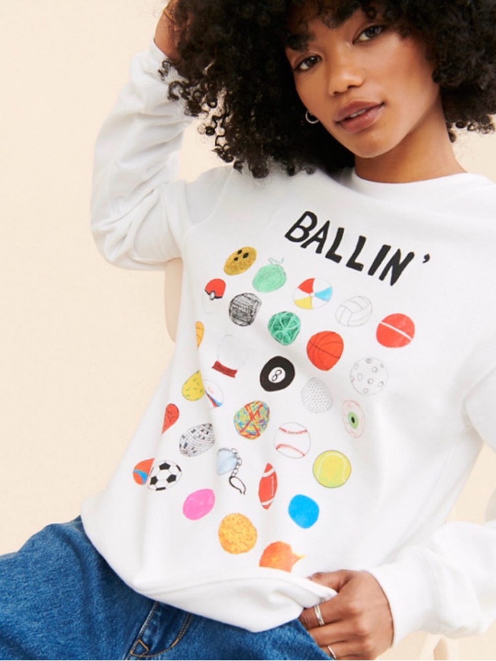 Unfortunate Portrait “Ballin” Graphic long sleeve Sweatshirt XXL